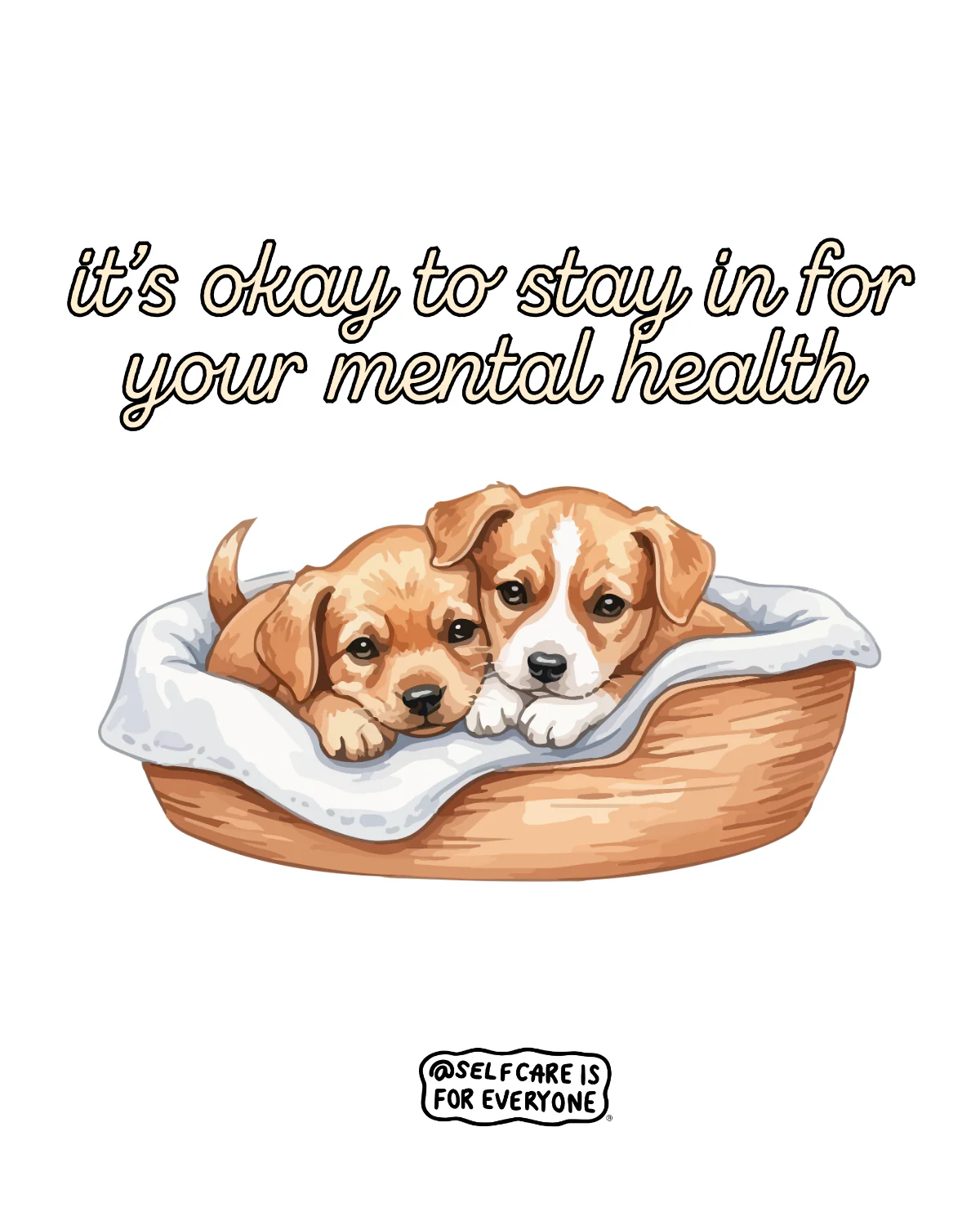It's Okay To Stay In For Your Mental Health (Beagles) - T-Shirt - Image 2