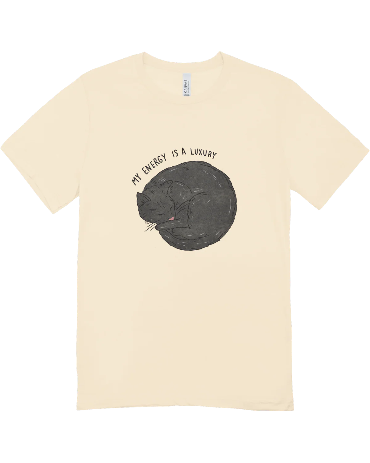 My Energy Is A Luxury (Black Cat) - T-Shirt - Image 3