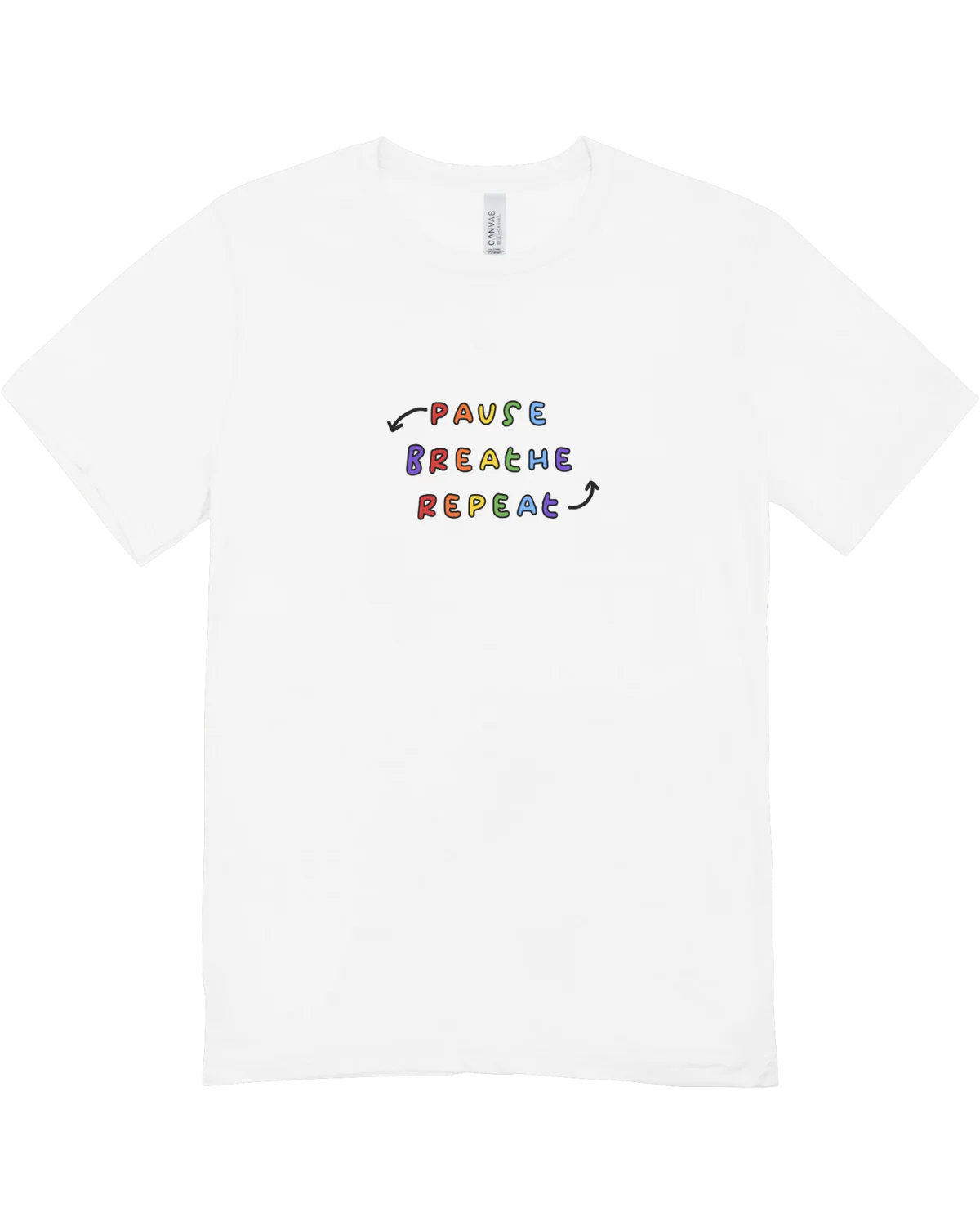 Pause Breathe Repeat + Check In With Yourself As Often As You Check Your Phone - T-Shirt - Image 2