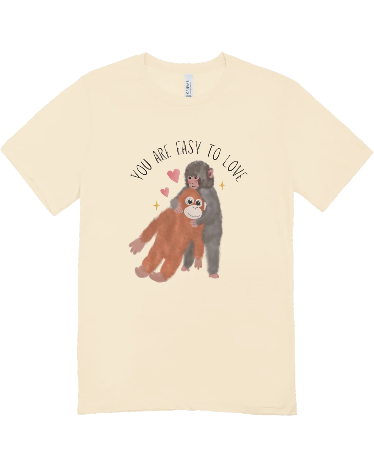 You Are Easy To Love (Punch, the Baby Macaque Monkey) - T-Shirt - Image 5