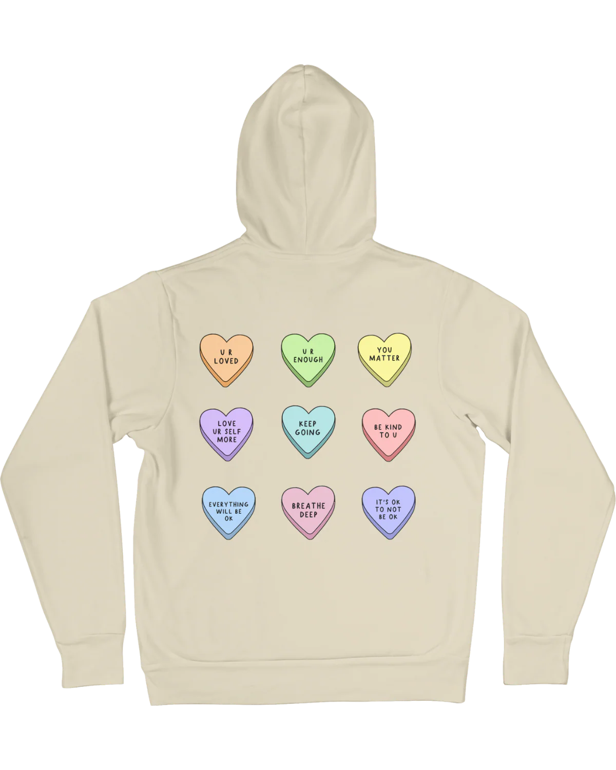 You Are Enough + Candy Hearts (Purple π) - Hoodie - Image 10