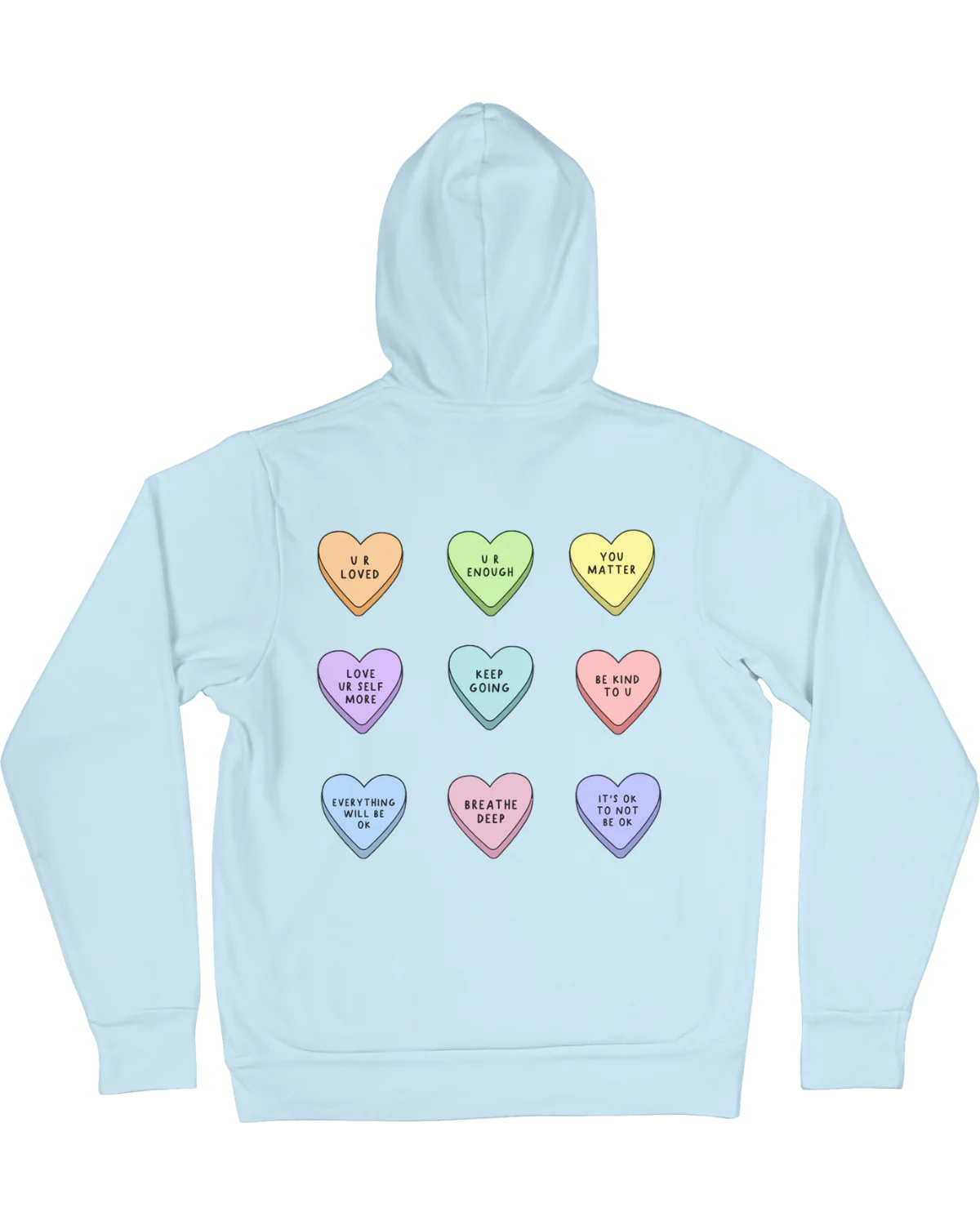 You Are Enough + Candy Hearts (Purple π) - Hoodie - Image 4