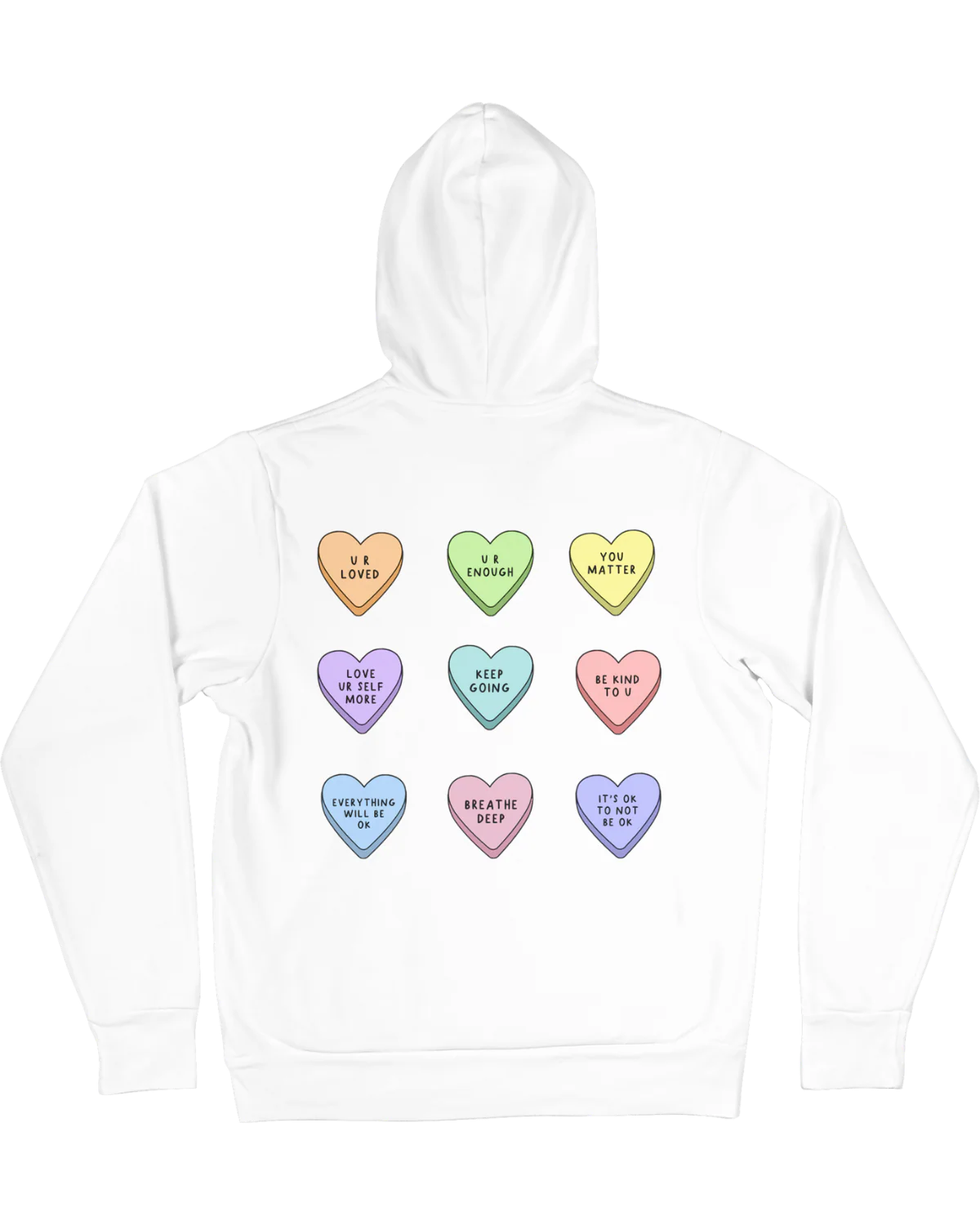 You Are Enough + Candy Hearts (Purple π) - Hoodie - Image 6