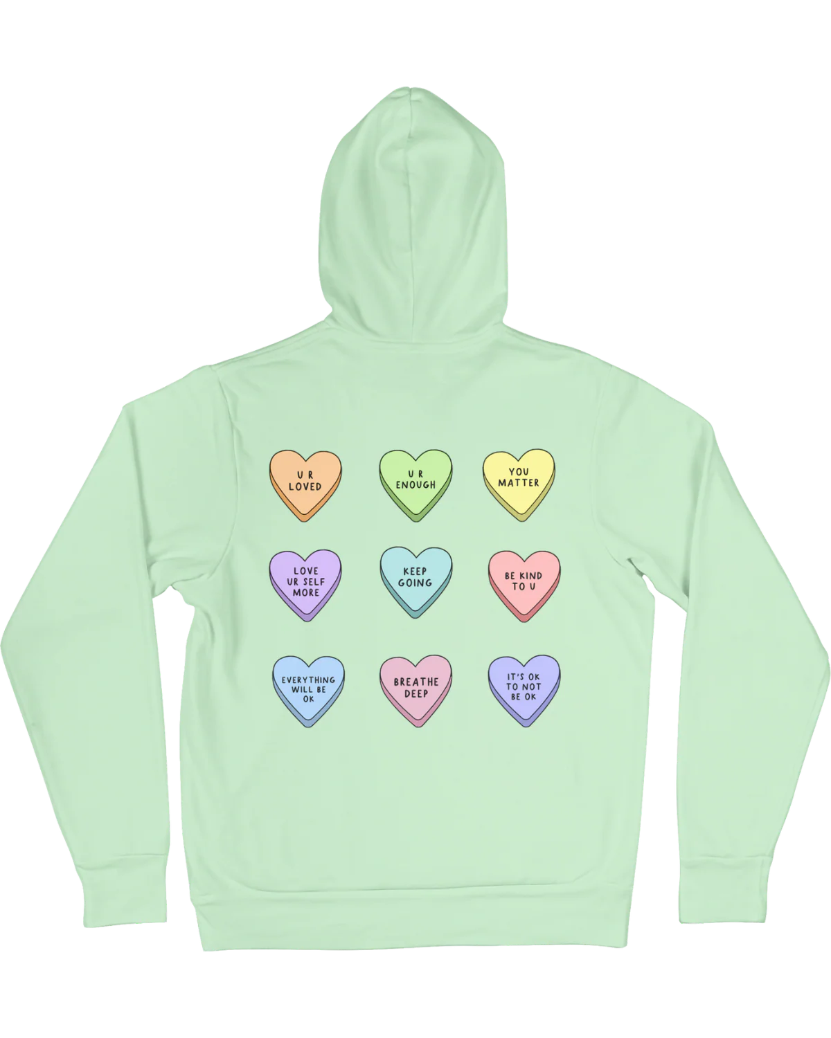 You Are Enough + Candy Hearts (Purple π) - Hoodie - Image 8