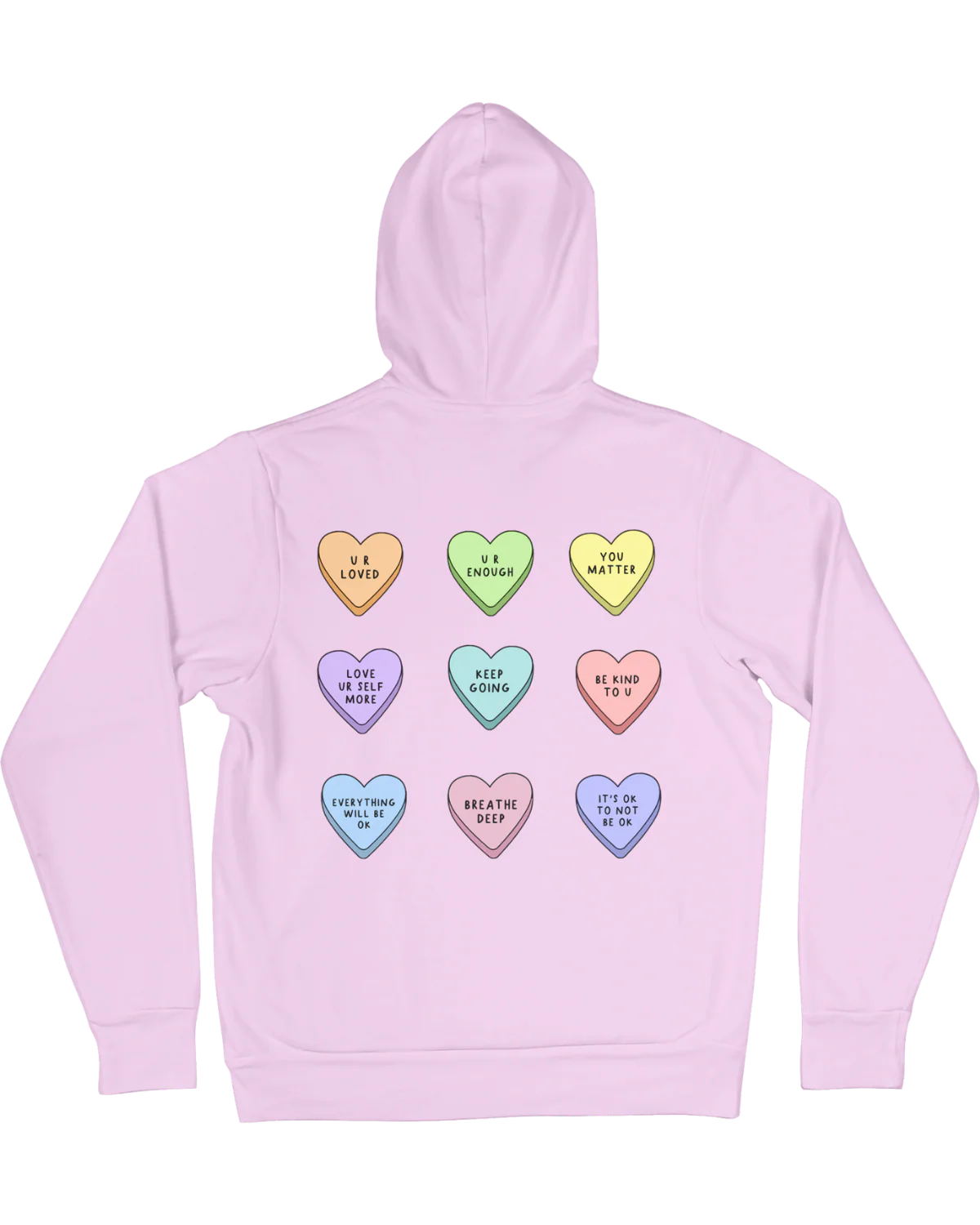 You Are Enough + Candy Hearts (Purple π) - Hoodie - Image 12