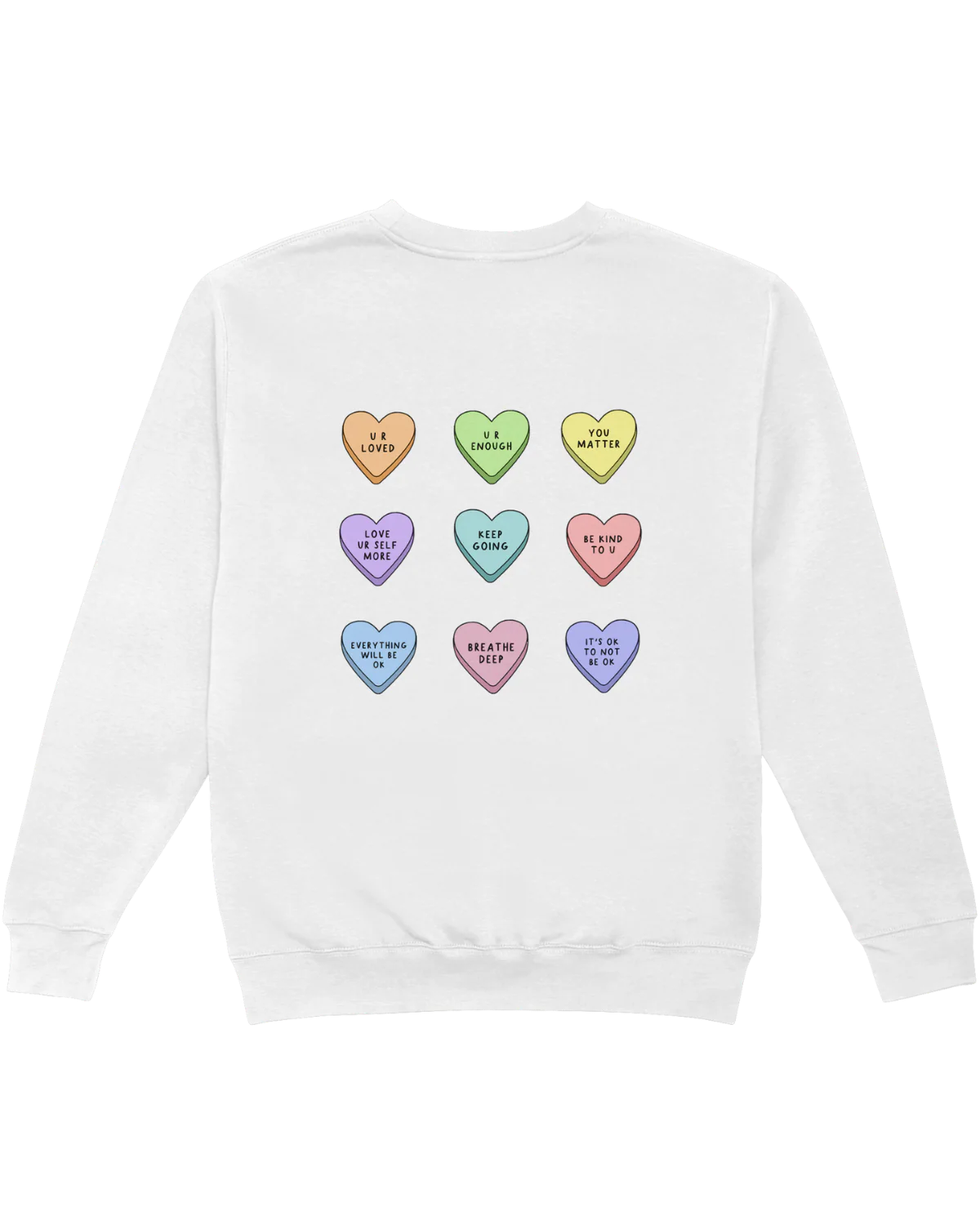 You Are Enough + Candy Hearts (Pink 🩷) - Sweatshirt - Image 4