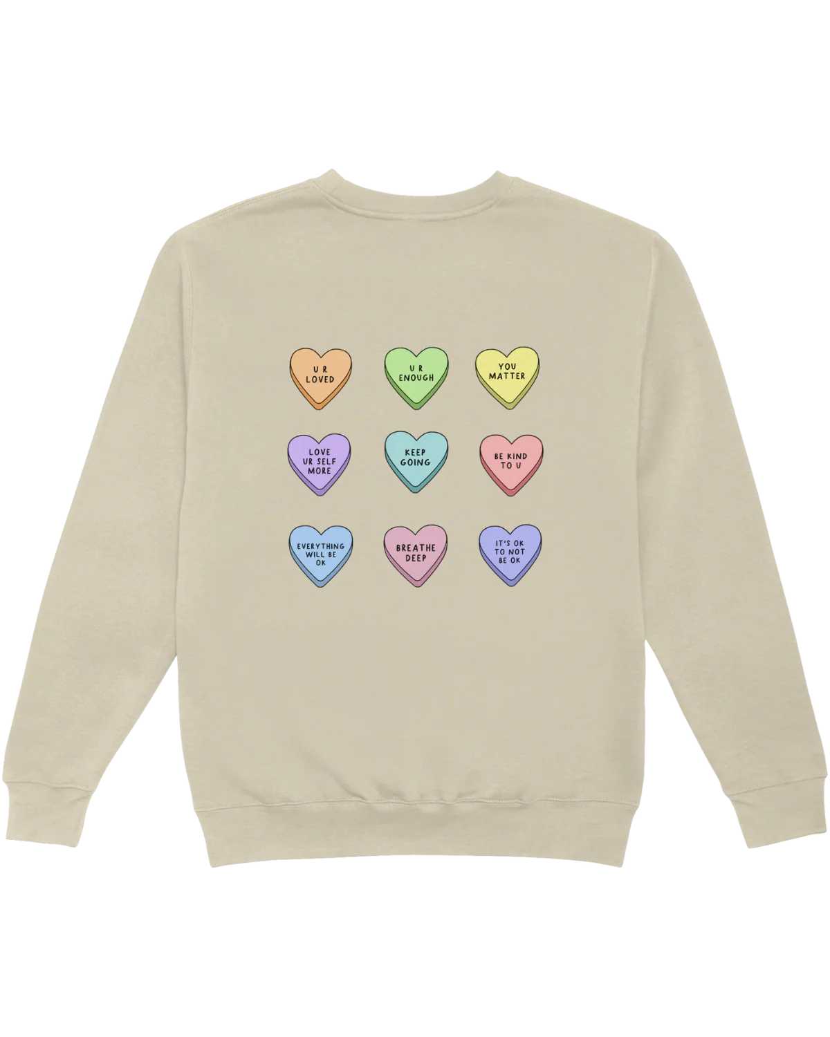 You Are Enough + Candy Hearts (Pink 🩷) - Sweatshirt - Image 5