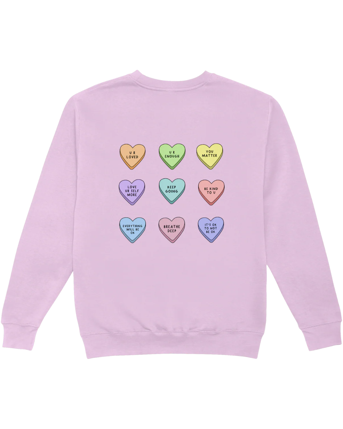 You Are Enough + Candy Hearts (Pink 🩷) - Sweatshirt - Image 6