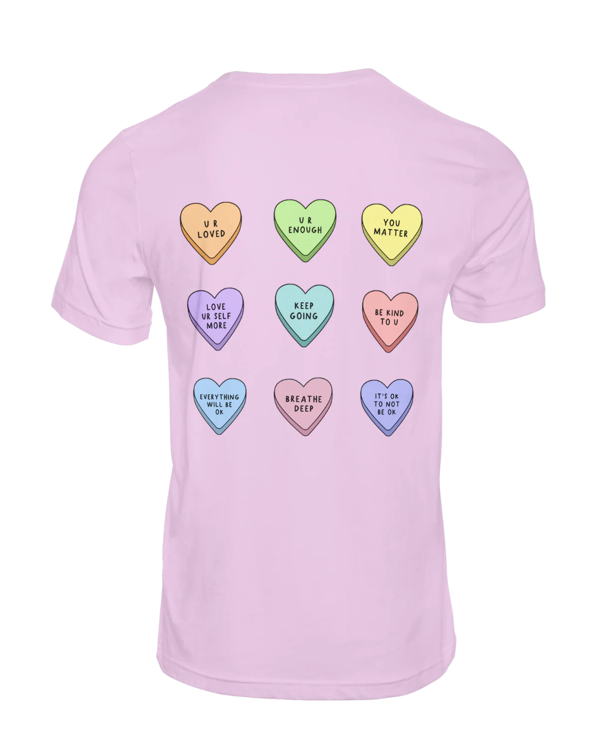 You Are Enough + Candy Hearts (Purple π) - T-Shirt - Image 3
