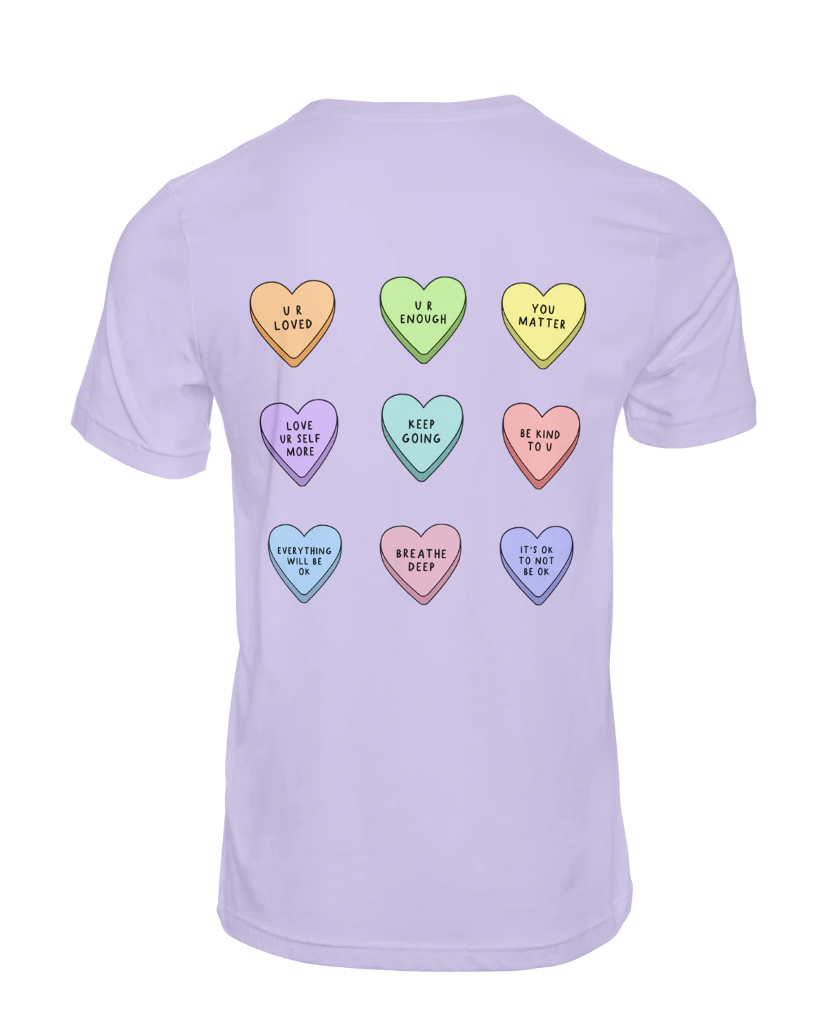 You Are Enough + Candy Hearts (Purple π) - T-Shirt - Image 5