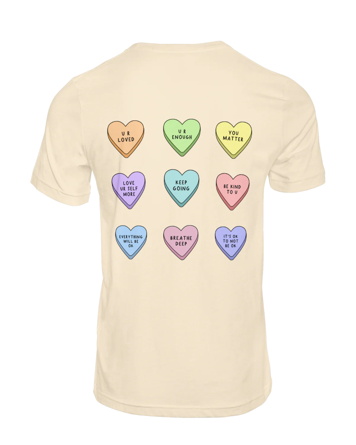 You Are Enough + Candy Hearts (Purple π) - T-Shirt - Image 4
