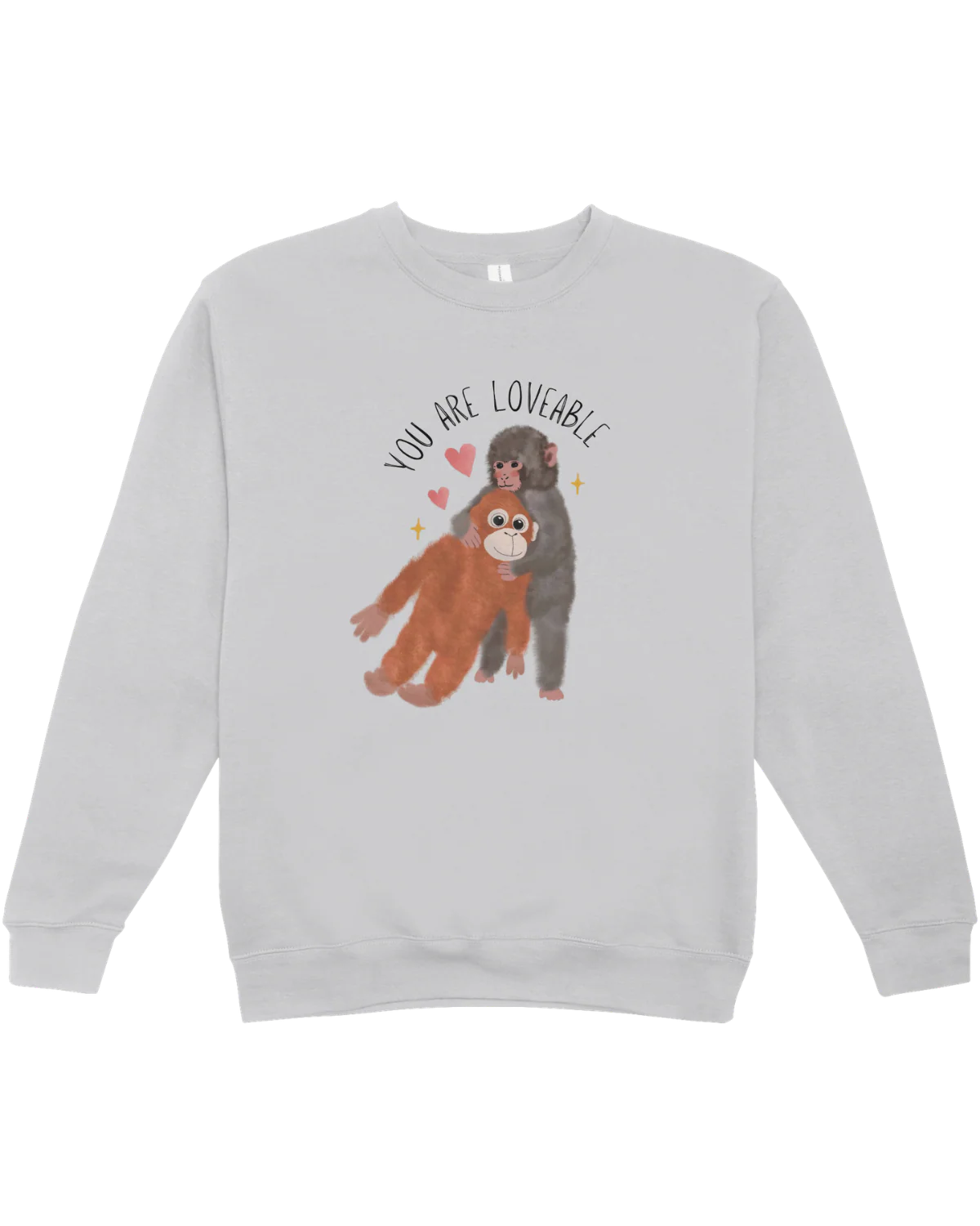 You Are Loveable (Punch, the Baby Macaque Monkey) - Sweatshirt - Image 3