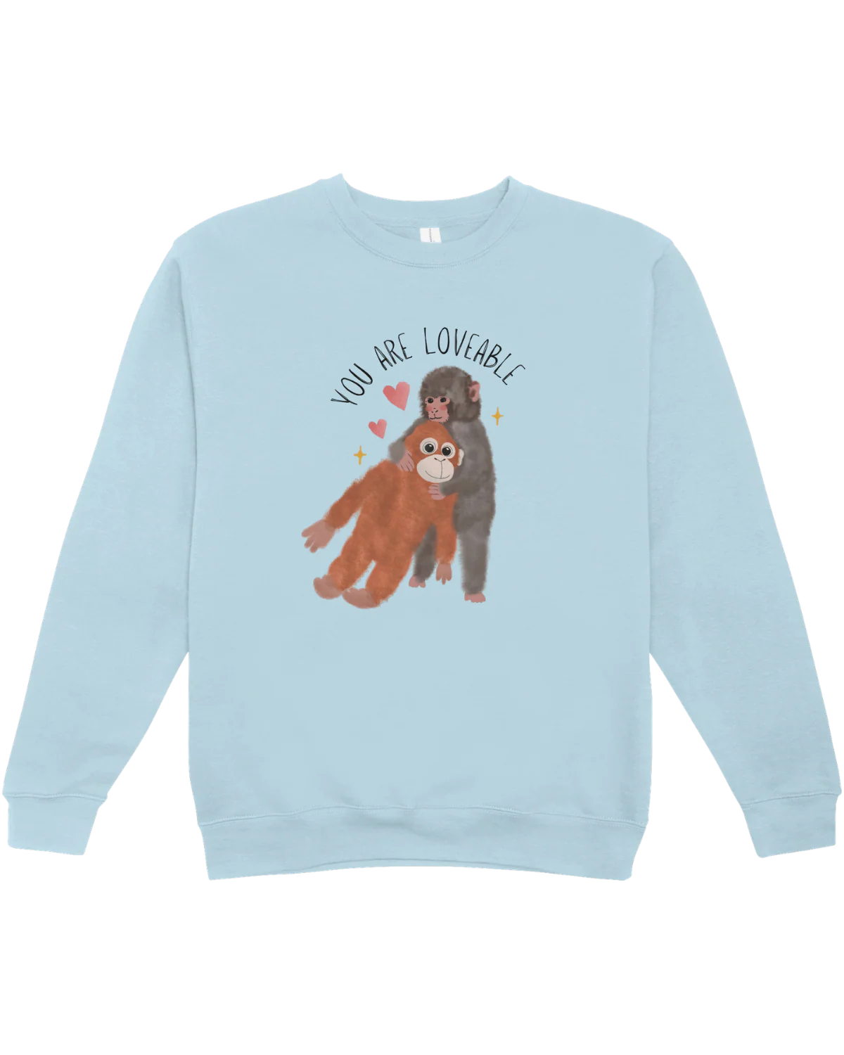 You Are Loveable (Punch, the Baby Macaque Monkey) - Sweatshirt - Image 4