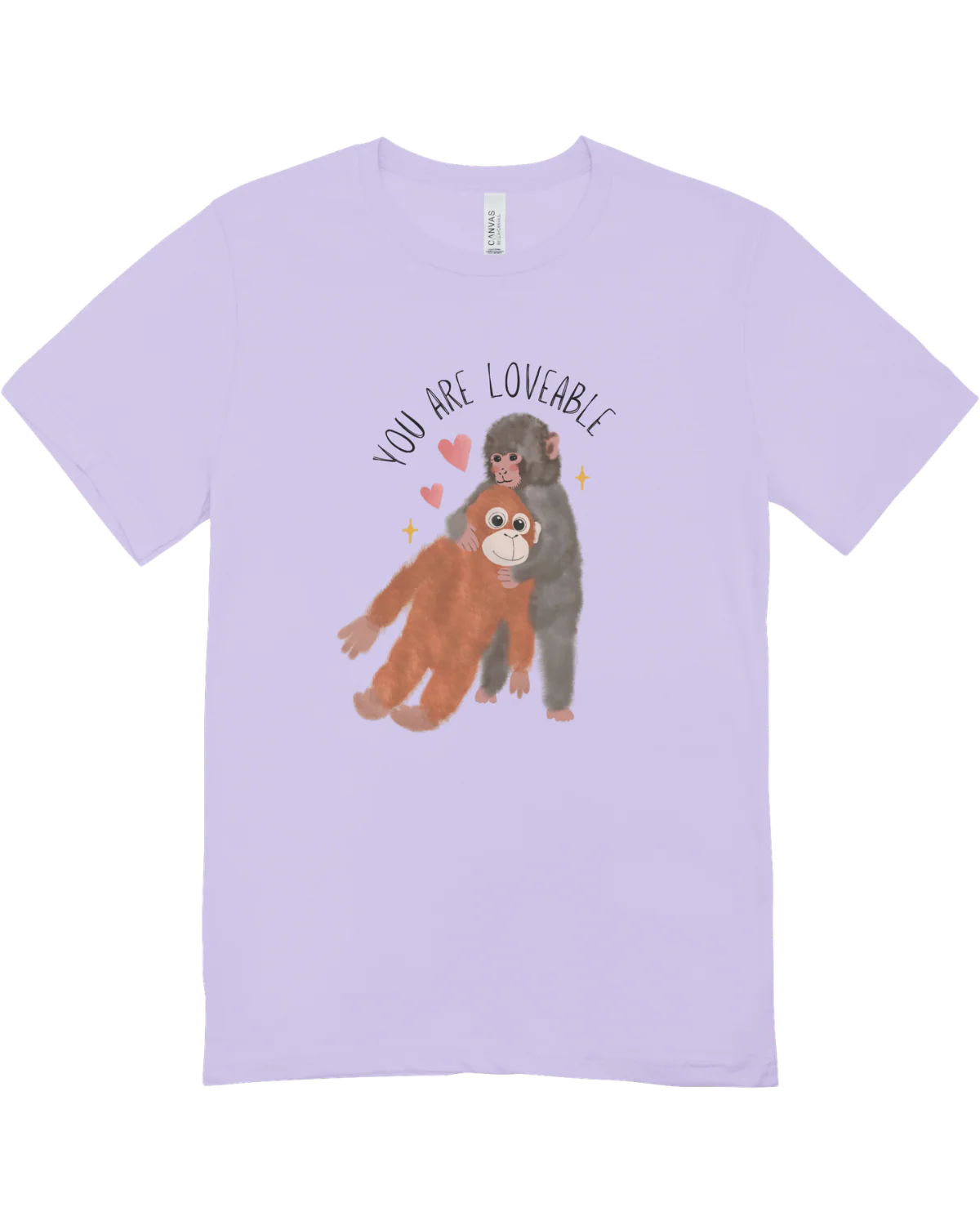 You Are Loveable (Punch, the Baby Macaque Monkey) - T-Shirt - Image 3