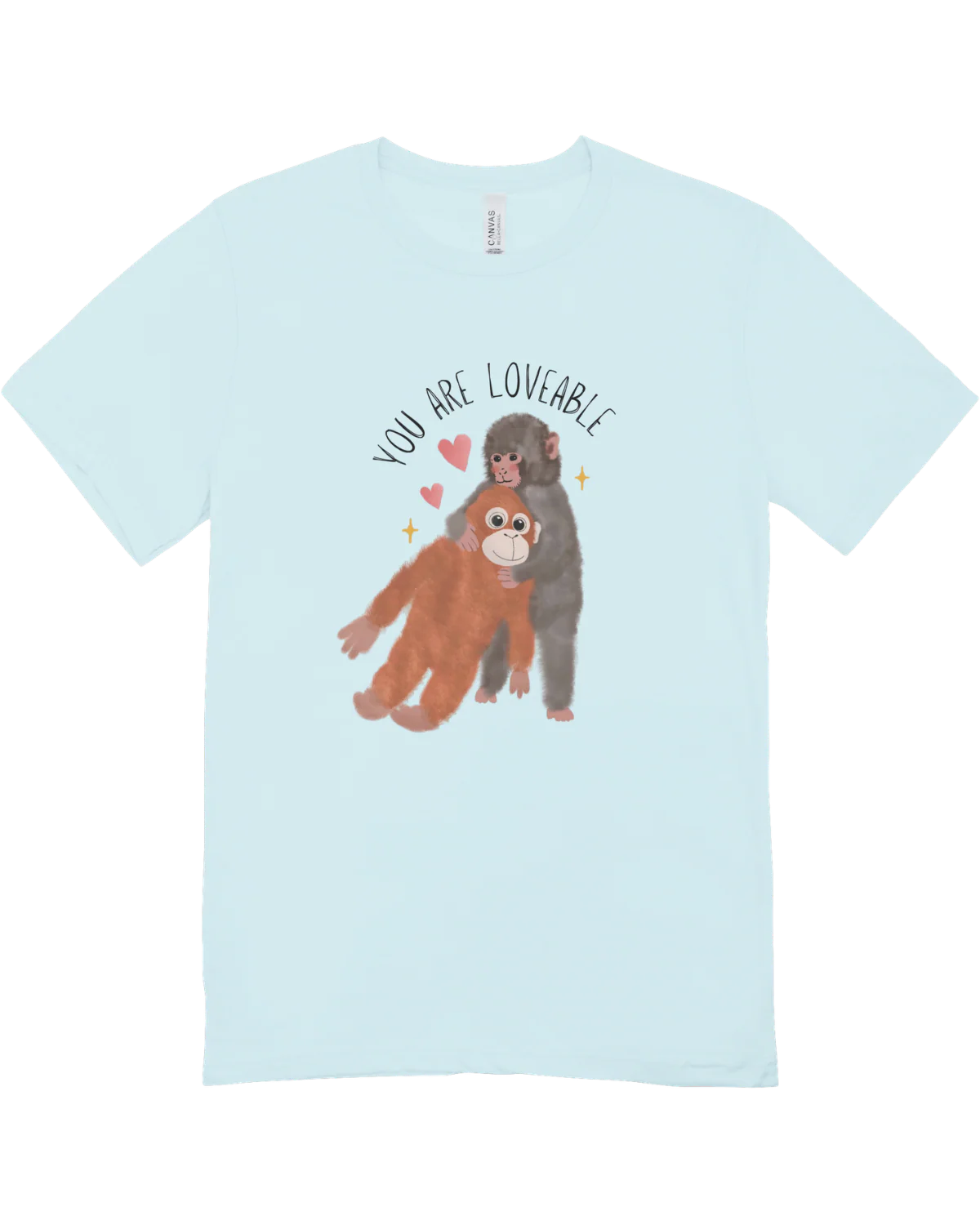 You Are Loveable (Punch, the Baby Macaque Monkey) - T-Shirt - Image 4