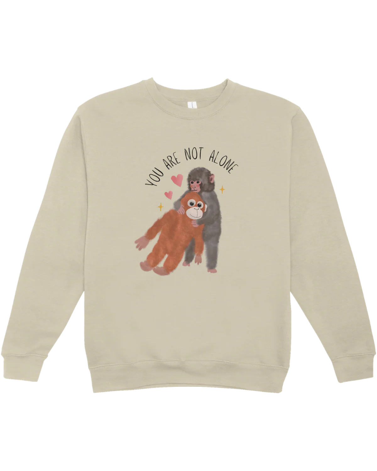 You Are Not Alone (Punch, the Baby Macaque Monkey) - Sweatshirt - Image 3