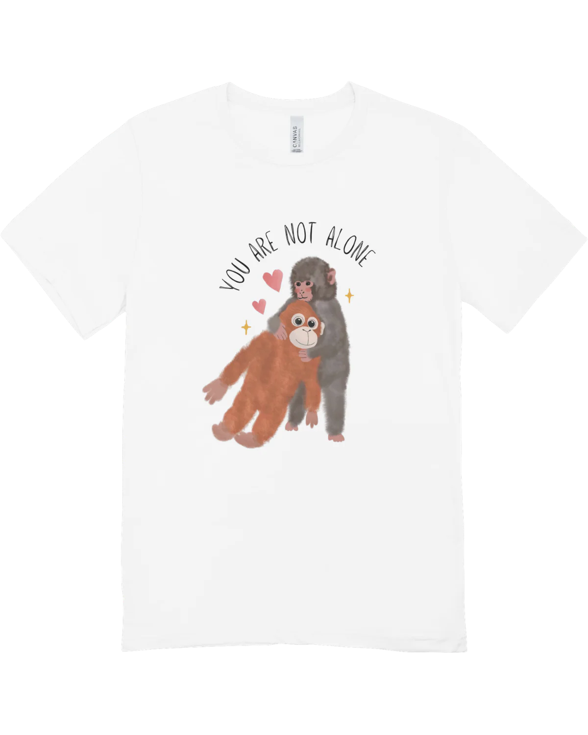 You Are Not Alone (Punch, the Baby Macaque Monkey) - T-Shirt - Image 3