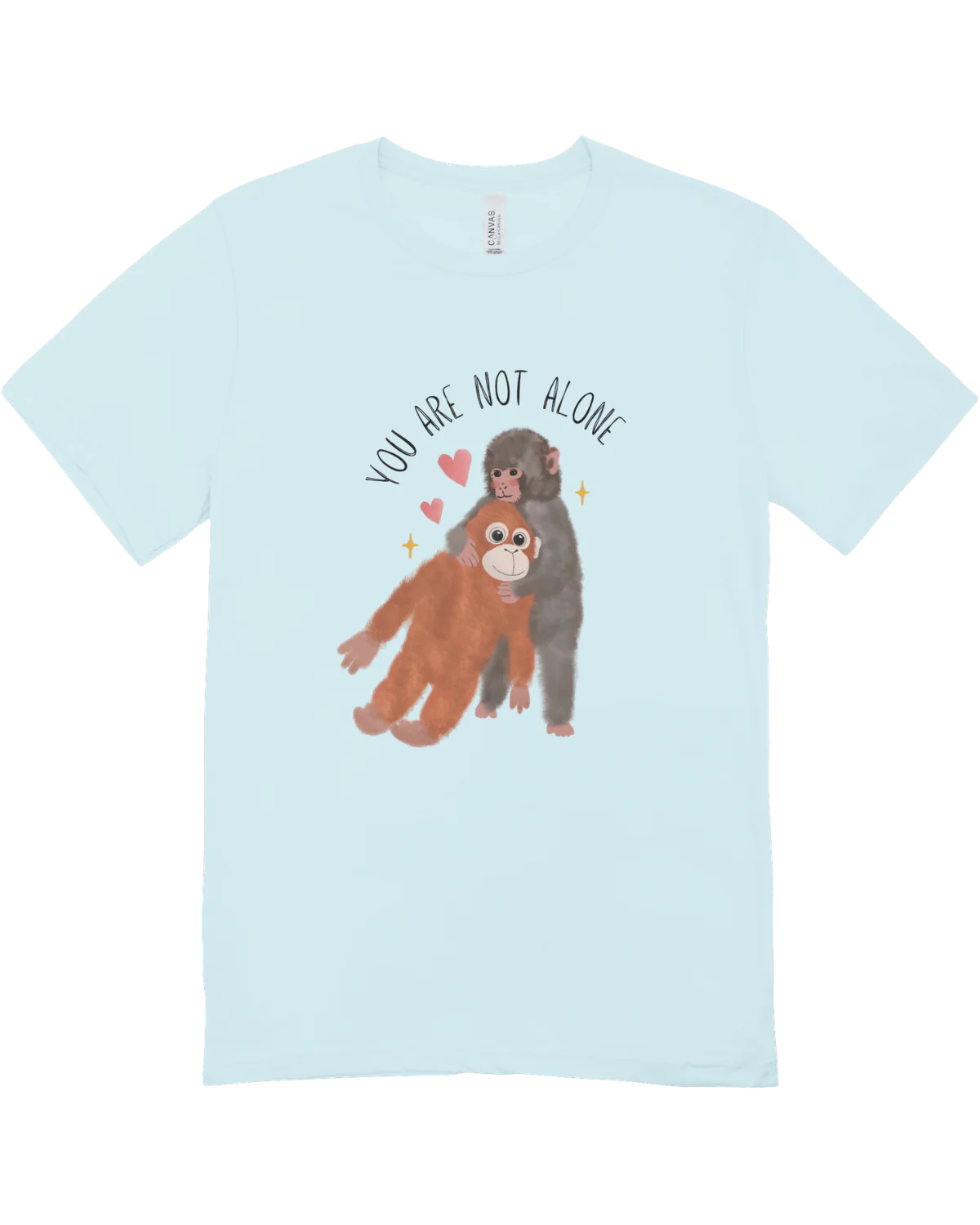 You Are Not Alone (Punch, the Baby Macaque Monkey) - T-Shirt - Image 4